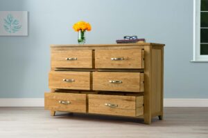 Boston Solid Natural Oak 6 Drawer Chest of Drawers