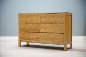 Natural Oak 6 Drawer Chest of Drawers - Style 1