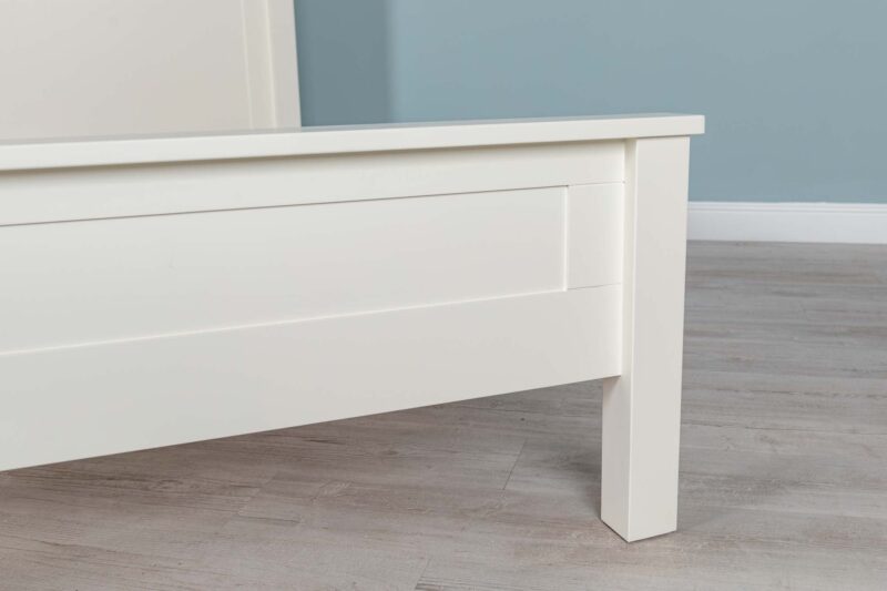 Vaikun Soft White Solid Wood Bed Frame – 5ft King Size Clearance - Image 10