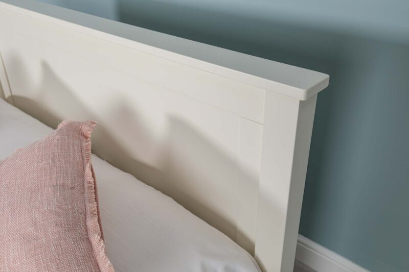 Vaikun Soft White Solid Wood Bed Frame – 5ft King Size Clearance - Image 6