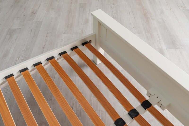 Vaikun Soft White Solid Wood Bed Frame – 5ft King Size Clearance - Image 13