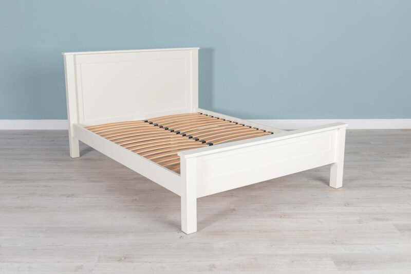 Vaikun Soft White Solid Wood Bed Frame – 5ft King Size Clearance - Image 8