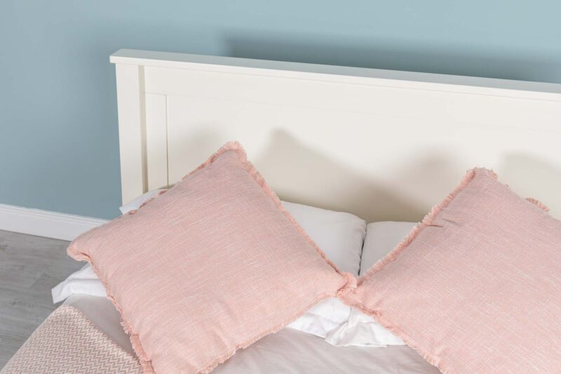Vaikun Soft White Solid Wood Bed Frame – 5ft King Size Clearance - Image 4