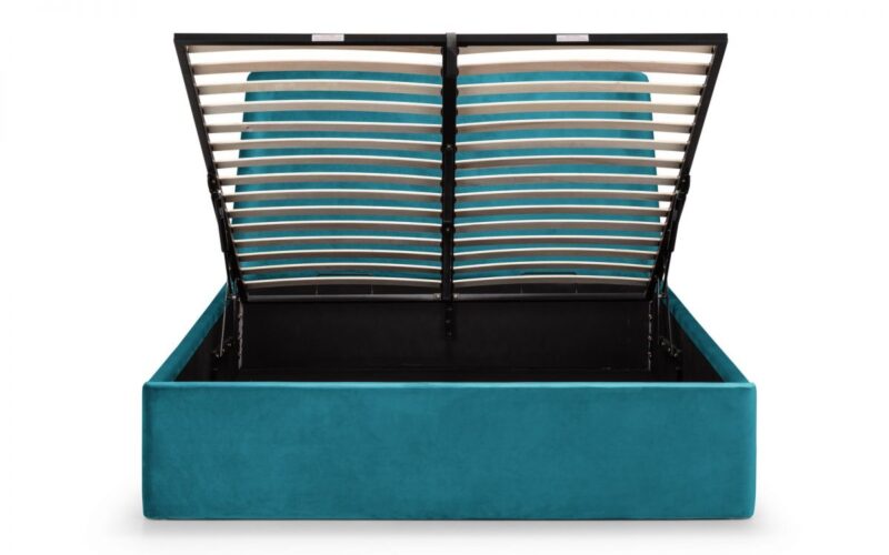 Vaikun Velvet Fabric Ottoman Storage Bed Frame – 4ft6 Double - Image 3