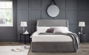 Vaikun Velvet Fabric Ottoman Storage Bed Frame – 4ft6 Double