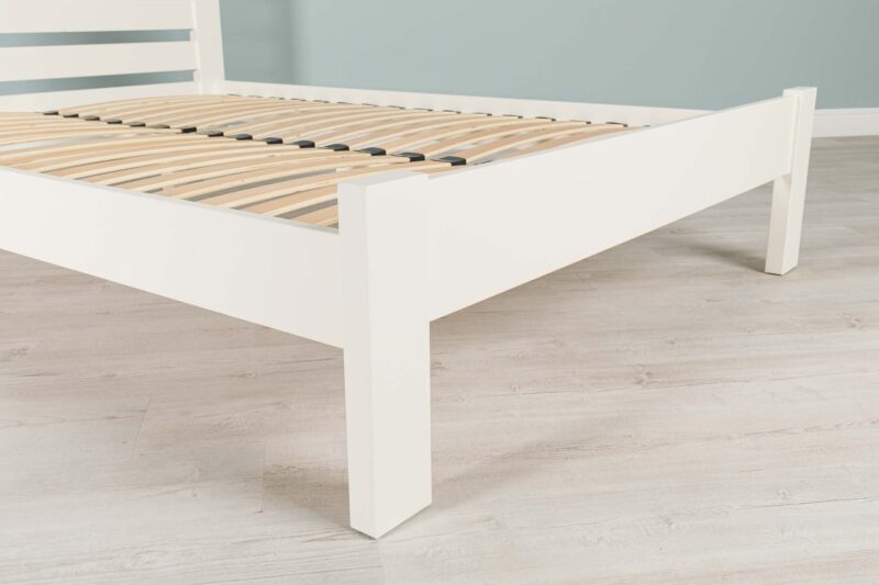 Vaikun Soft White Solid Wood Bed Frame – 6ft Super King Clearance - Image 7