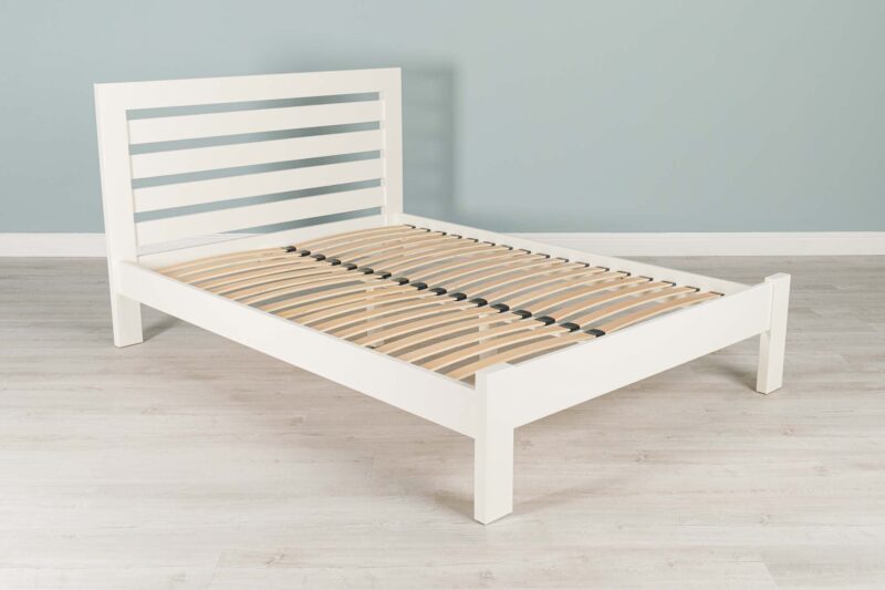 Vaikun Soft White Solid Wood Bed Frame – 6ft Super King Clearance - Image 4