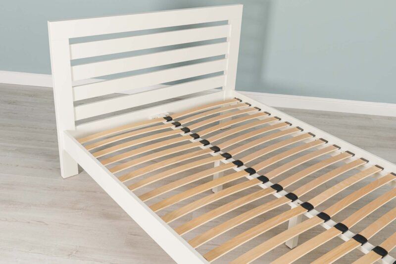 Vaikun Soft White Solid Wood Bed Frame – 6ft Super King Clearance - Image 8