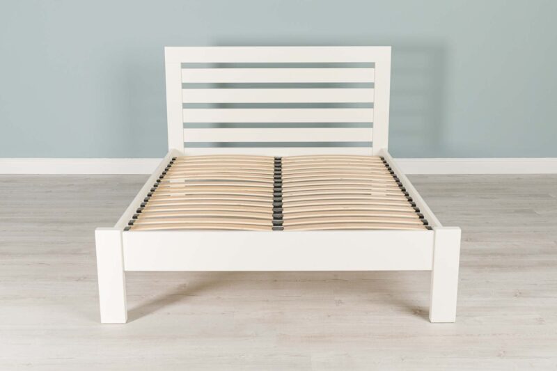 Vaikun Soft White Solid Wood Bed Frame – 6ft Super King Clearance - Image 9