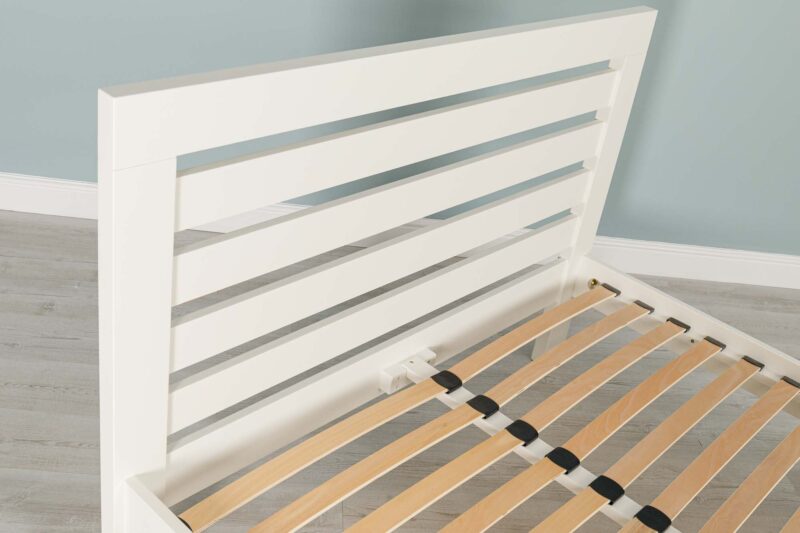 Vaikun Soft White Solid Wood Bed Frame – 6ft Super King Clearance - Image 5
