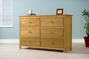 Natural Oak 6 Drawer Chest of Drawers - Style 6