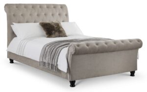 Vaikun Chenille Fabric Sleigh Bed Frame – 4ft6 Double