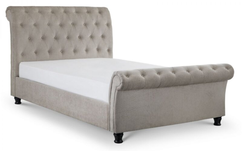 Vaikun Chenille Fabric Sleigh Bed Frame – 5ft King Size - Image 2