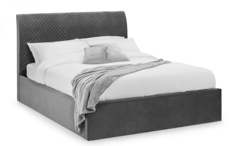 Vaikun Velvet Fabric Ottoman Storage Bed Frame – 6ft Super King - Image 3