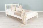 Vaikun Soft White Solid Wood Bed Frame – 5ft King Size Clearance