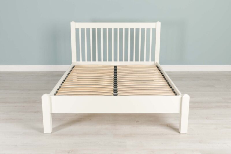 Vaikun Soft White Solid Wood Bed Frame – 5ft King Size Clearance - Image 4