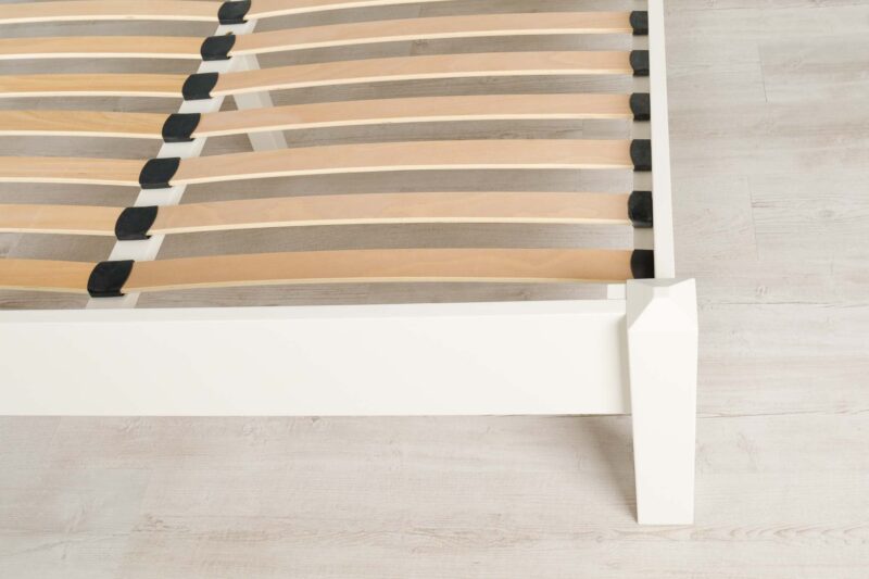 Vaikun Soft White Solid Wood Bed Frame – 5ft King Size Clearance - Image 6