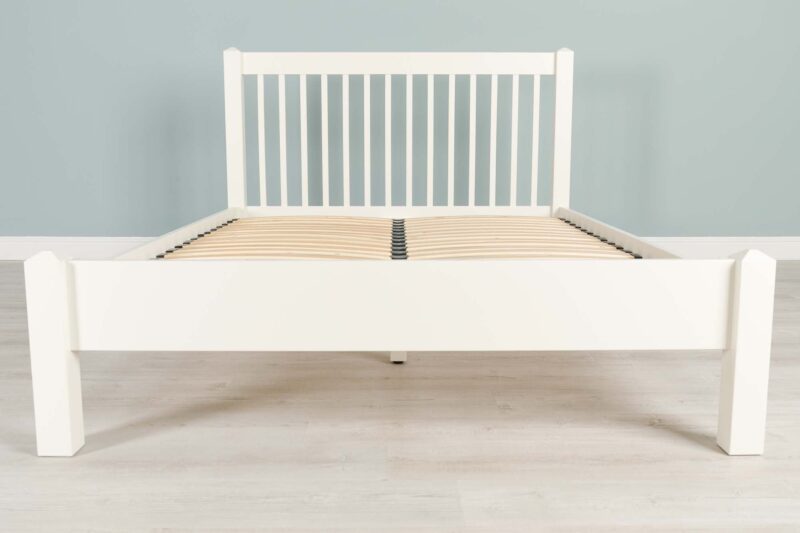 Vaikun Soft White Solid Wood Bed Frame – 5ft King Size Clearance - Image 5