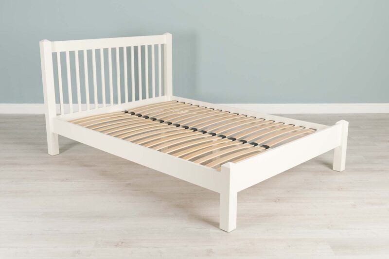Vaikun Soft White Solid Wood Bed Frame – 5ft King Size Clearance - Image 12