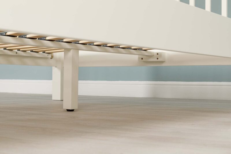 Vaikun Soft White Solid Wood Bed Frame – 5ft King Size Clearance - Image 10