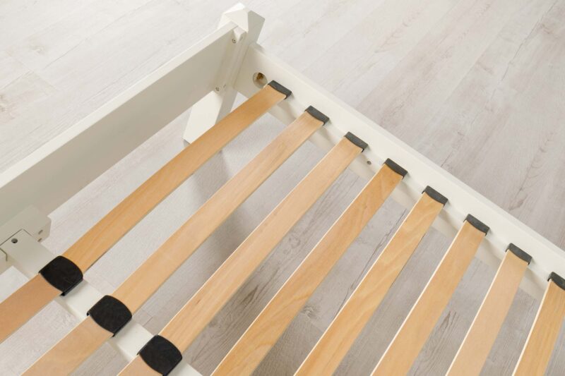Vaikun Soft White Solid Wood Bed Frame – 5ft King Size Clearance - Image 7