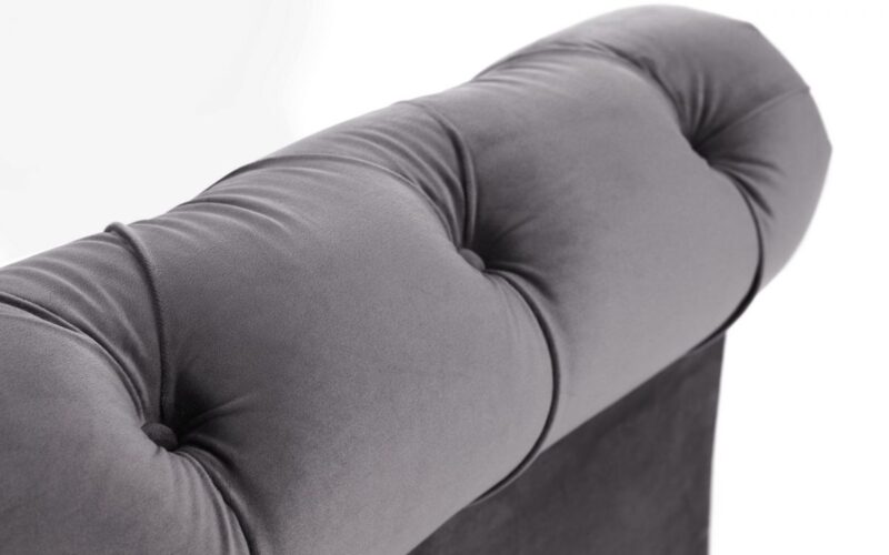 Vaikun Velvet Fabric Sleigh Bed Frame – 5ft King Size - Image 5