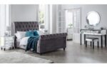 Vaikun Velvet Fabric Sleigh Bed Frame – 5ft King Size